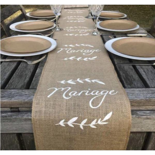 CHEMIN TABLE JUTE MARIAGE